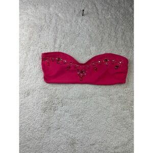 Shape FX Swim Bandeau Bikini Top Womens Small Embellished Strapless No Liner‎